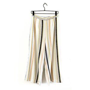 SADIE & SAGE Havana Stripe Wide Leg Ankle Length Pants - Size Medium